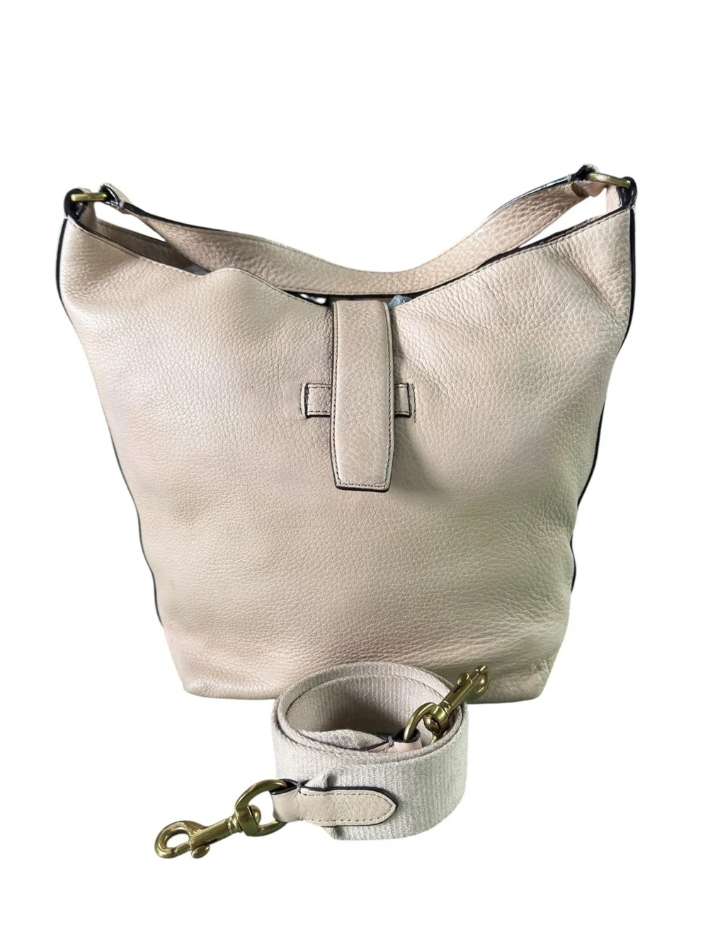 J. Crew Signet Leather Hobo Bag #H3879 Cream, everyday, career, italian leather